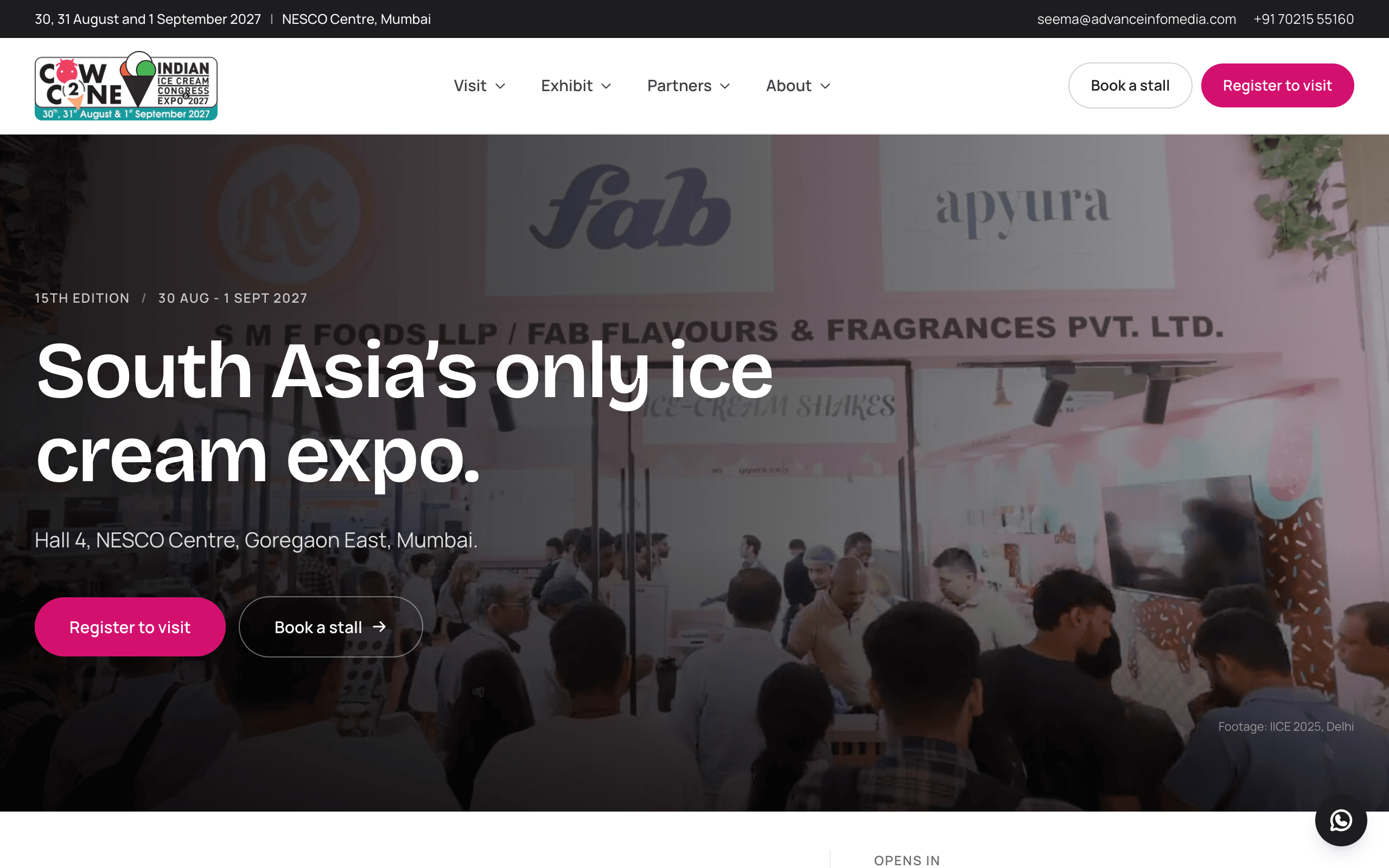 Indian Ice Cream Congress & Expo website