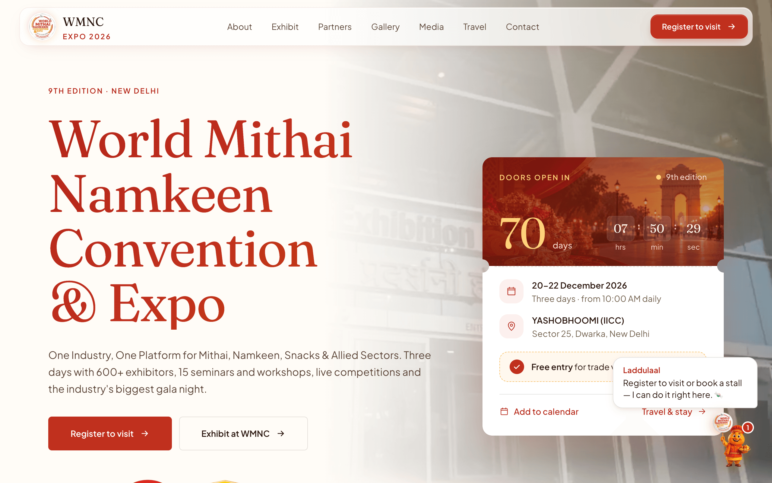 World Mithai Namkeen Convention website